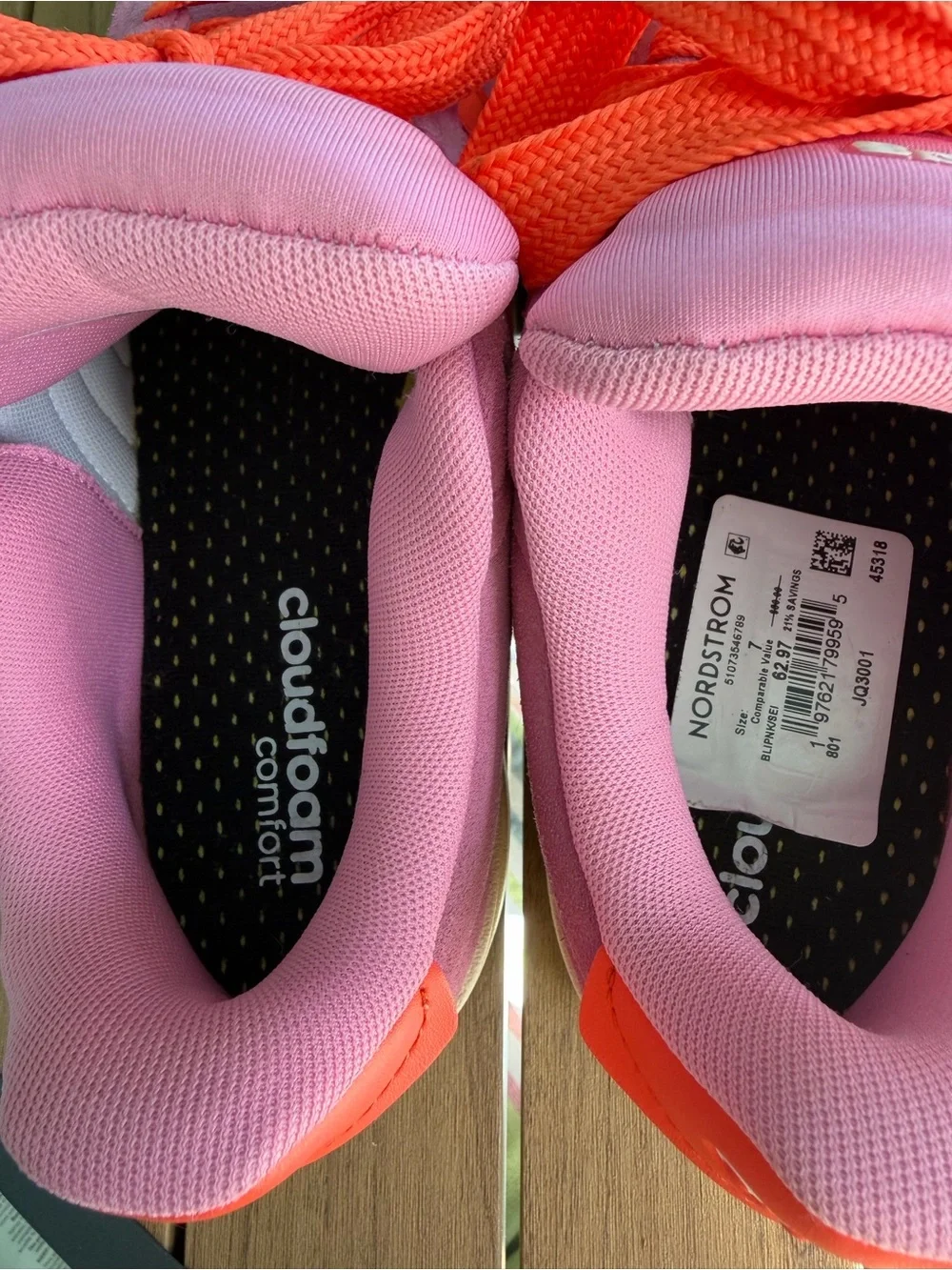 adidas Grand Court Alpha Pink Sneakers with Orange Stripes/ Laces